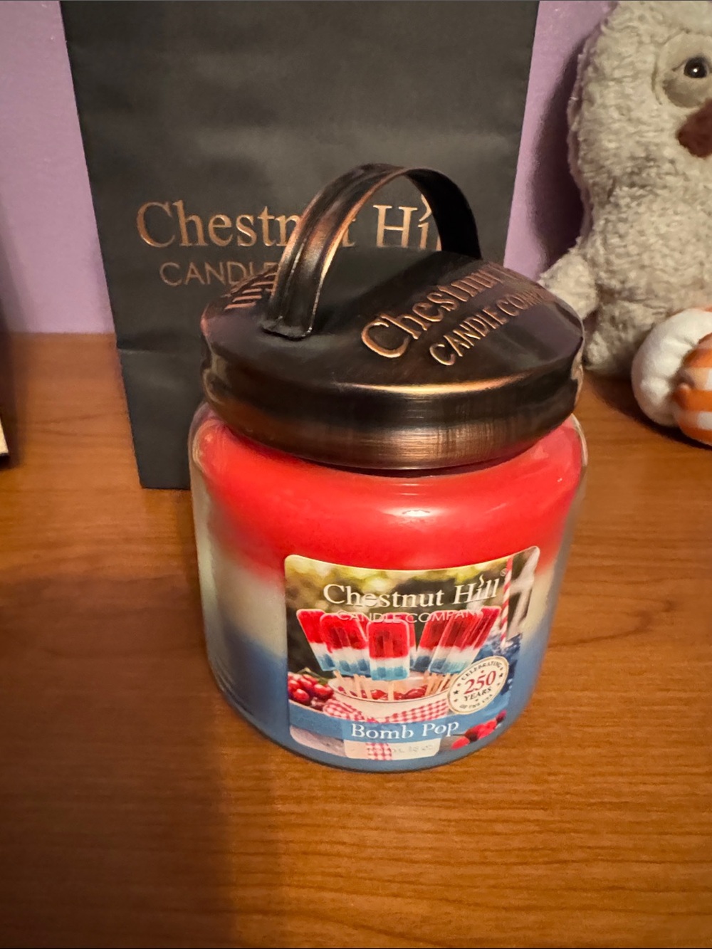 Chestnut Hill Bomb Pop Layered Jar Candle - Red, White & Blue